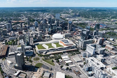 aerial view of Music City Center